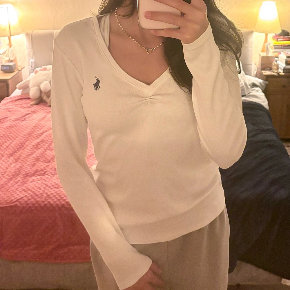 Polo Ralph Lauren white long sleeve shirt